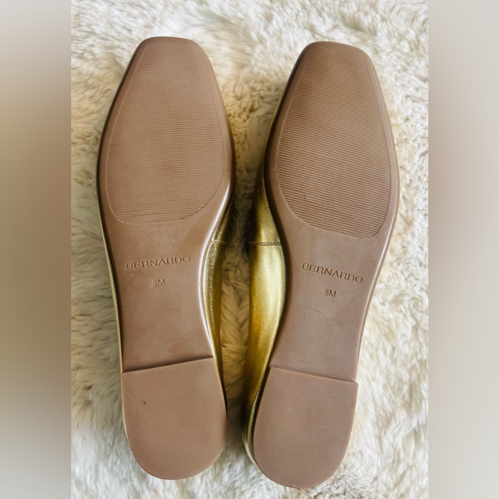 NWOB Bernardo Genesis Bicolor Gold Metallic Slip On Flat Leather Loafers Size: 8 - Picture 6 of 6